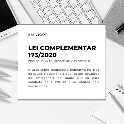 Lei Complementar 173/2020 - Auxílio a Estados e Municípios