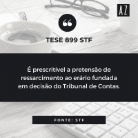 Prescrição de reparação ao erário (Tema 899 STF)