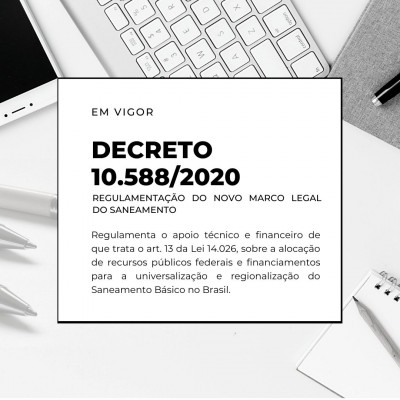 Decreto 10.558/2020 e a regulamentação do Novo Marco do Saneamento